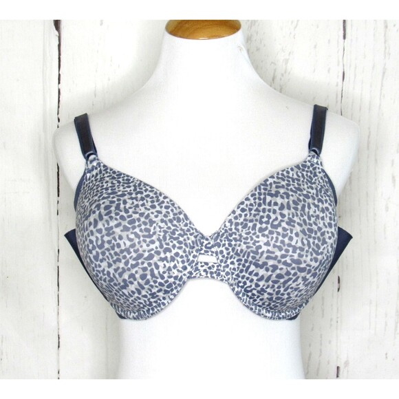 Warner's Other - Warners No Side Effects T-Shirt Bra 01356 Underwire Gray Animal Print Size 40C